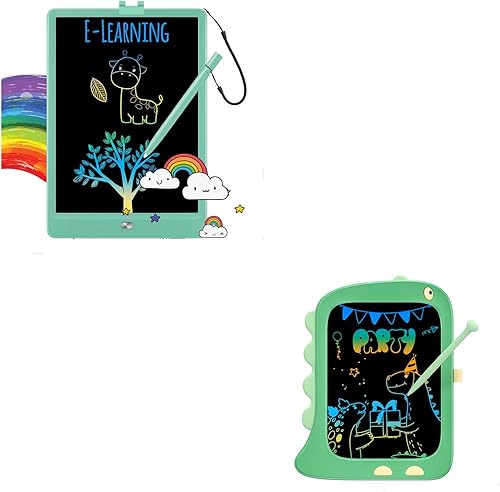 Miniatura 1 de TEKFUN Green Toys - Tableta de escritura para niños, 3, 4, 5, 6 años, juguetes para niños y niñas, tableta de escritura LCD borrable, tablero de