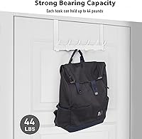 Vista 4 de Ganchos para colgar sobre la puerta, ganchos para colgar sobre las puertas, toalleros para baño con 12 ganchos para abrigos, accesorios de baño