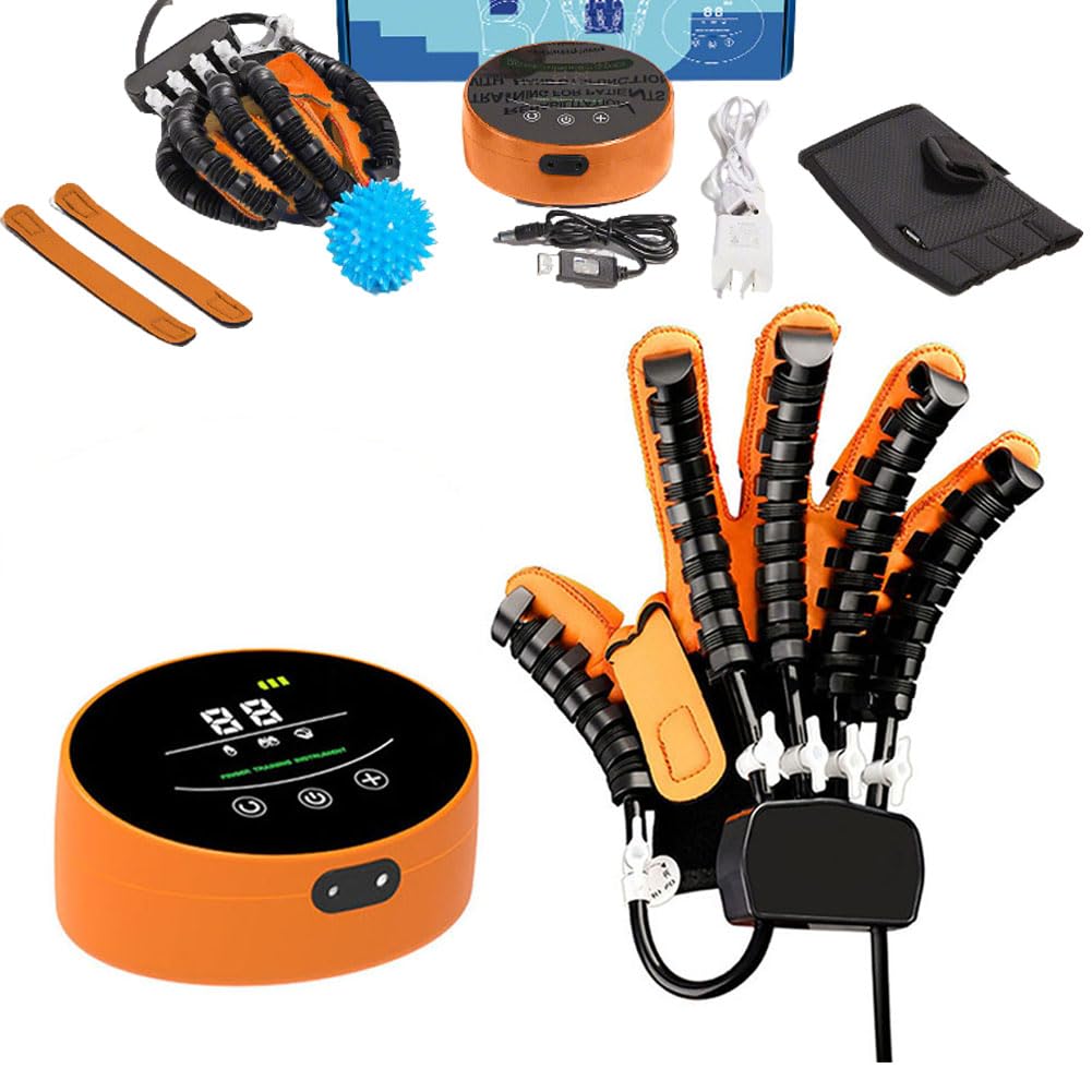 Guanto per Fisioterapia della Mano per Ictus paralisi cerebrale emiplegia, Rehabilitation Robot Gloves,Dispositivo per Fisioterapia della Mano e delle Dita(Size:L,Color:Mano Destra)