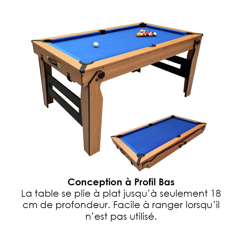 Table de Billard Pliable BCE Razor 5 Pieds Plateau Réversible Tennis de Table