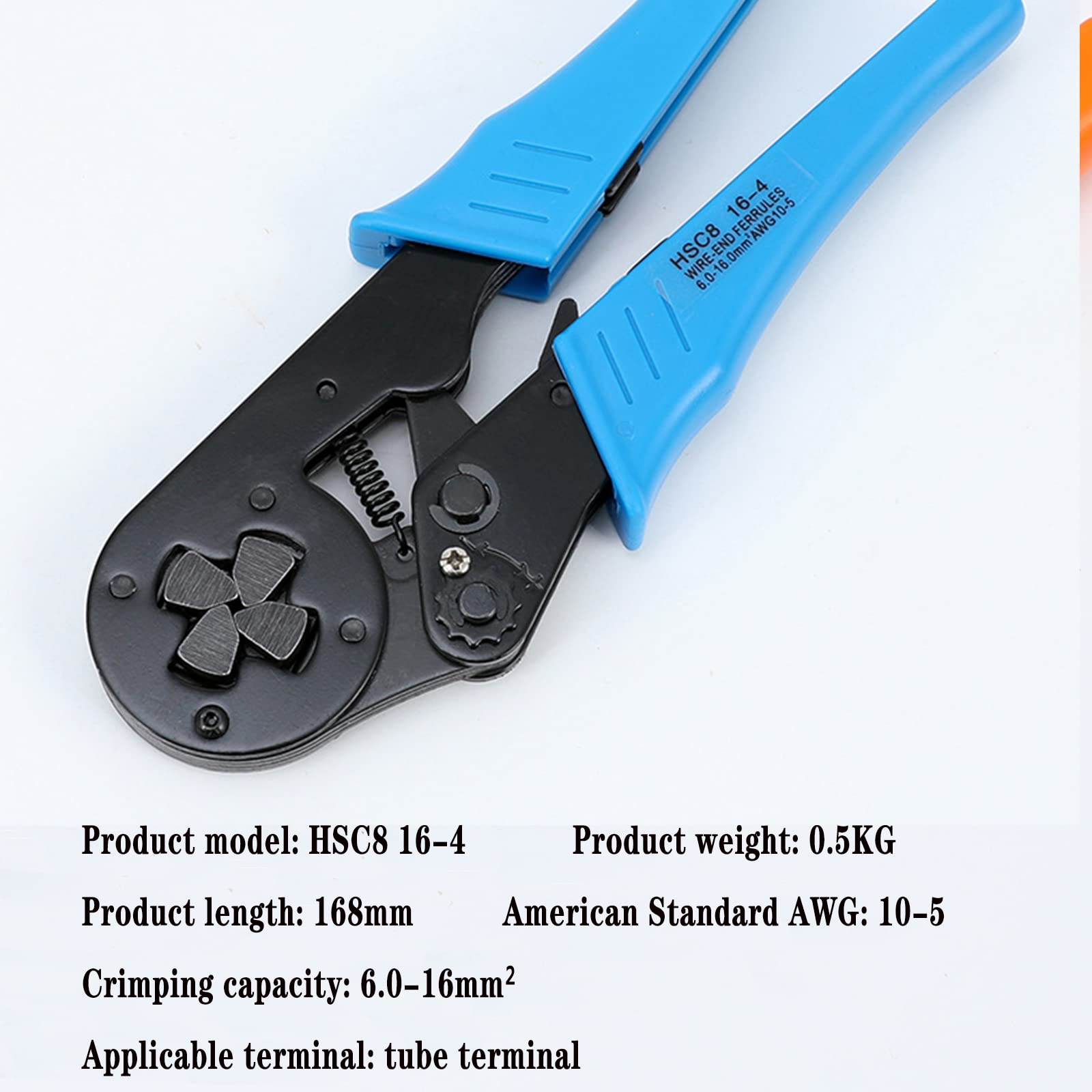 Herramientas - Alicates engarzar Herramienta para engarzar con férula 6-16 mm² (10-5 AWG) Herramienta engarzar con trinquete autoajustable HSC8 16-4 Manguitos terminales de cable de alambre
