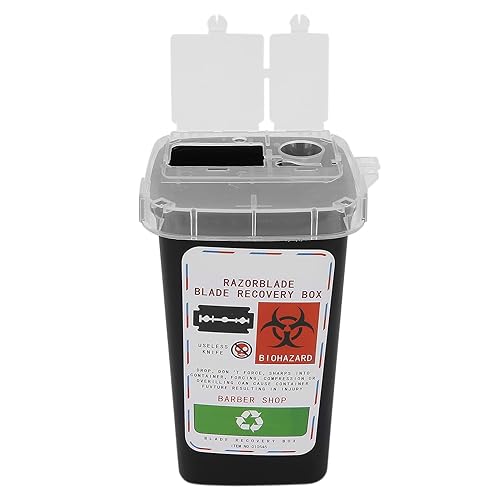 Miniatura 3 de FILFEEL Caja de eliminación de cuchillas, contenedor de cuchillas de desecho, peluquería, peluquería, peluquería, cuchillo de afeitar, caja de