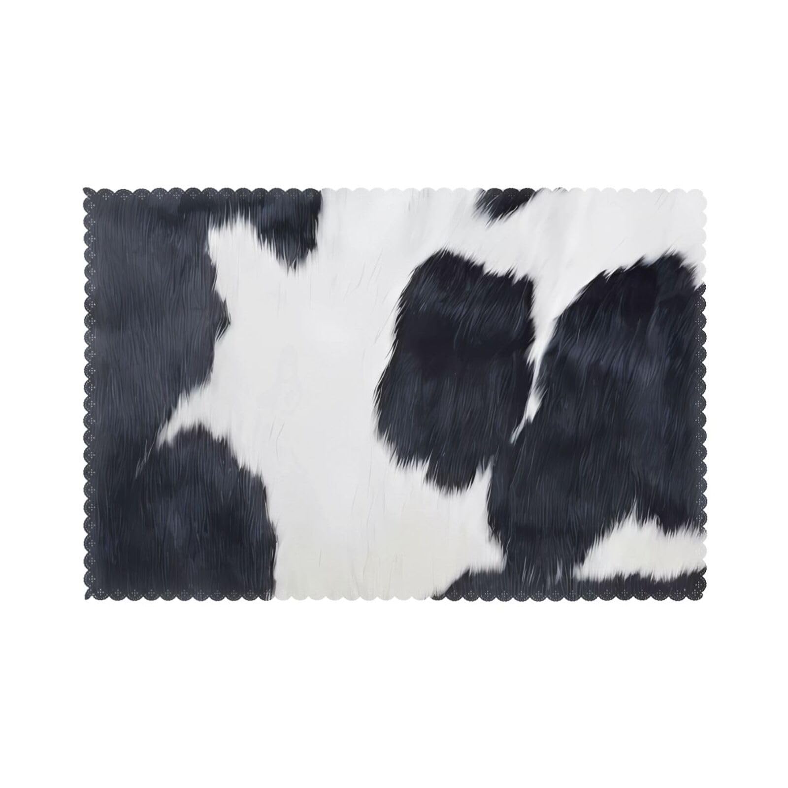 WHJDPP cowhide Prints Placemats Set of 6 12x18in – Durable Table Layers for Stylish Home, Hotel & Festive Gatherings