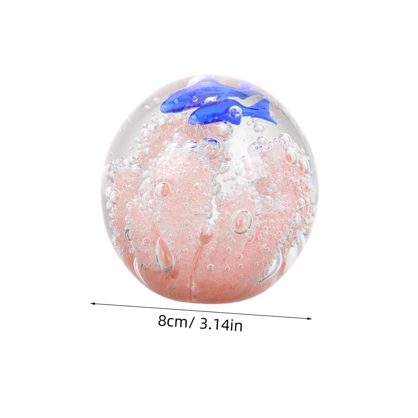 Sfera in Vetro Forma di Barriera Corallina Decorazione per Acquario Animali Marini Scultura di Pesci e Coralli Sfera in Vetro Corallo Ornamento per Acquario Soffiato Mano