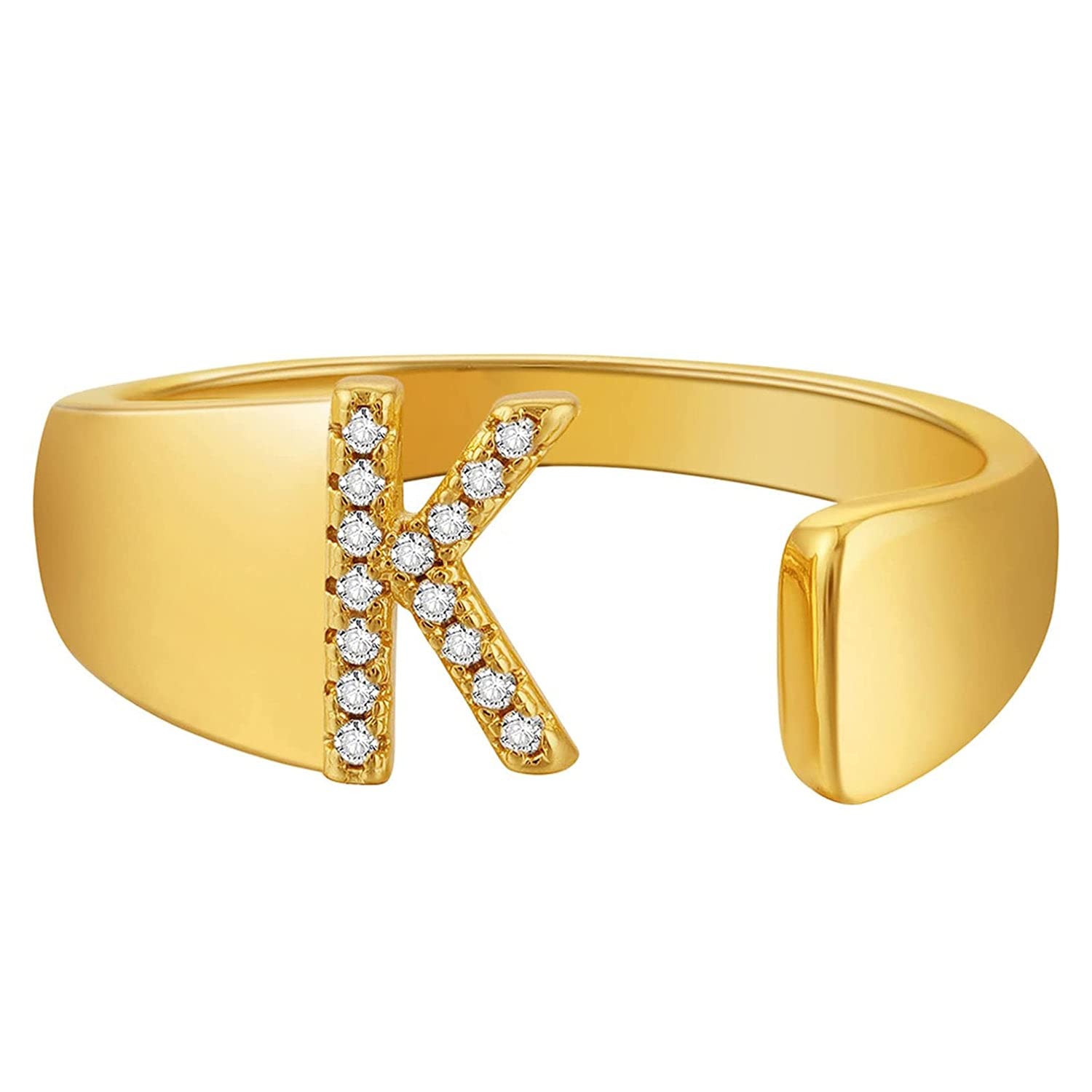 ZIVOM® Initial Alphabets K Letter American Diamond Gold Adjustable Band Ring For Women (B0C1VCQ7YH) Amazon Price History, Amazon Price Tracker