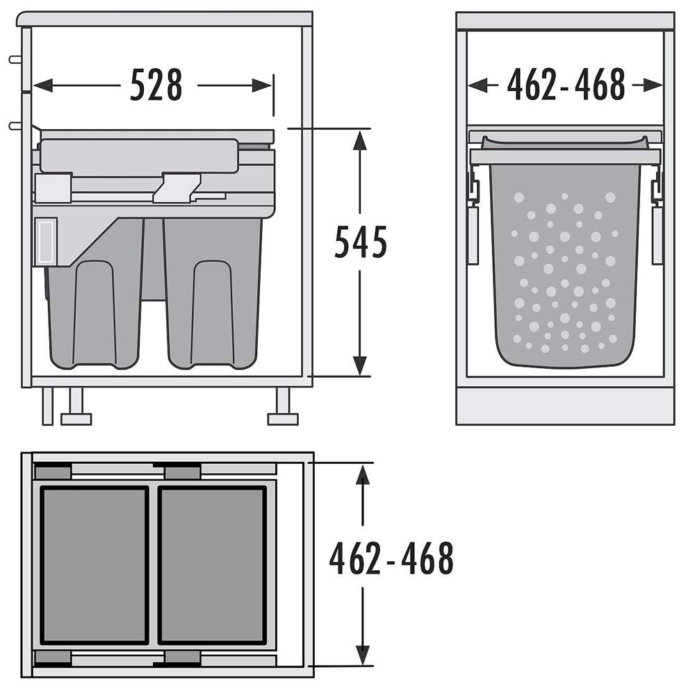 Hailo Laundry Carrier Küchen-Abfalleimer, Weiß, One Size