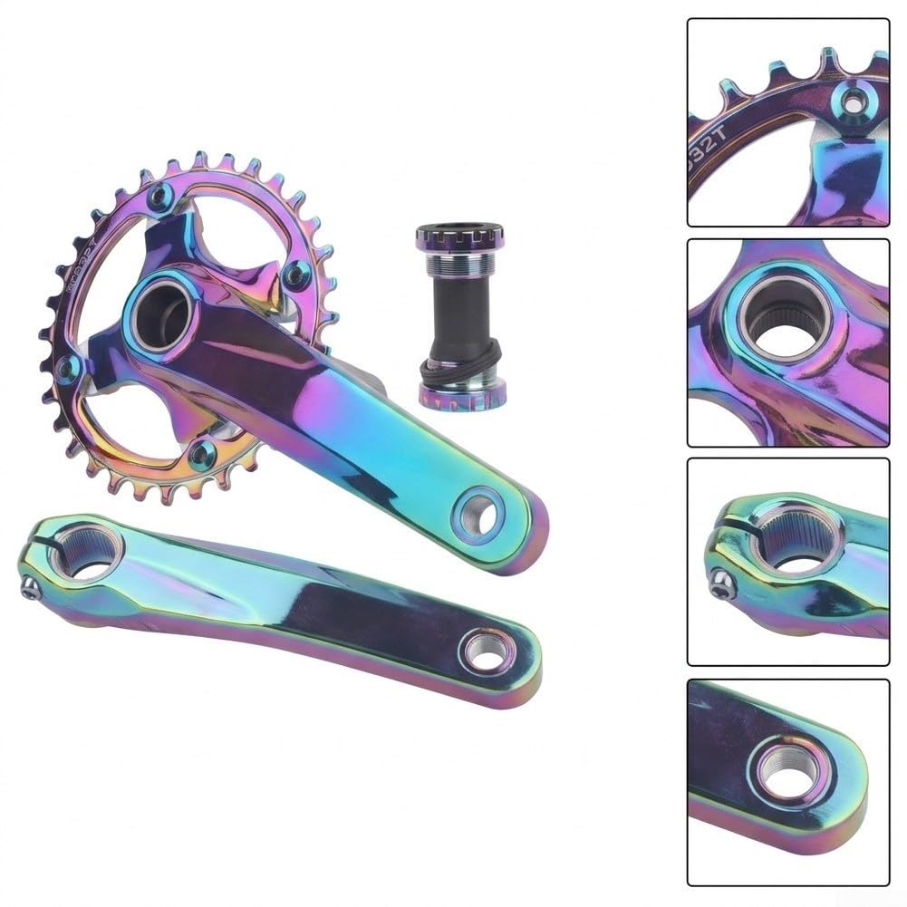 Guarnitura per bici in lega di alluminio con cuscinetto sigillato | Movimento centrale, 104 per bcd Corona stretta larga per MTB, opzioni pignone 32T 34T 36T 38T