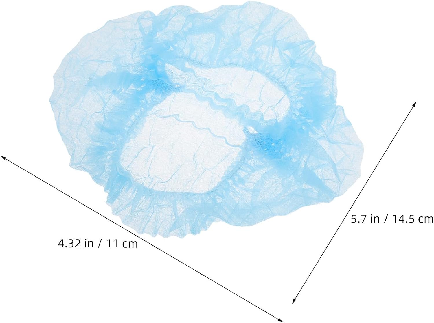 300pcs Disposable Non-Woven Hair Net Caps for Food Service Workers and Kitchen Staff, Breathable 19 Inch Blue Hair Cover Maintaining Hygiene and Clean Workspace