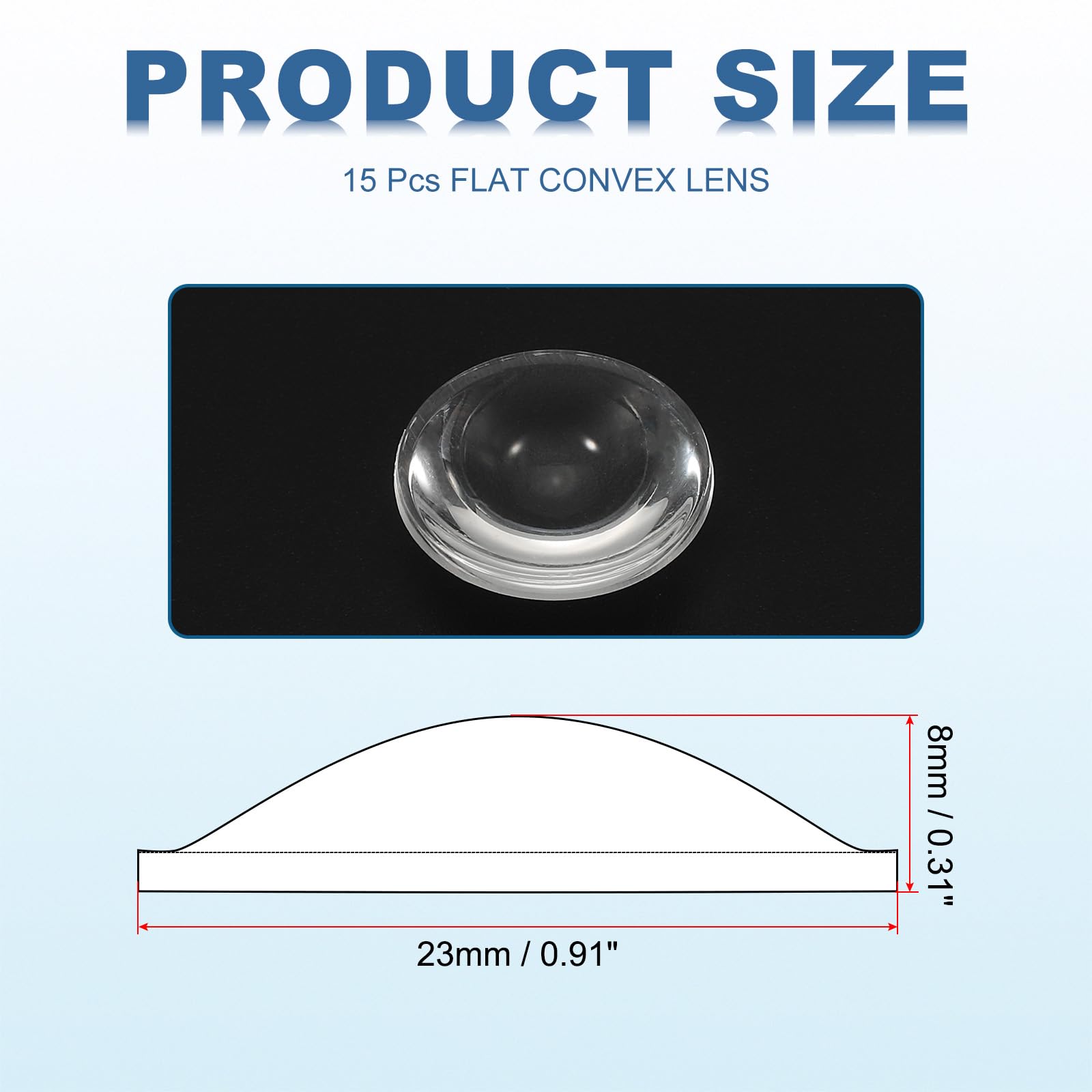 PATIKIL Diameter 23mm Flat Convex Lens - Image 2