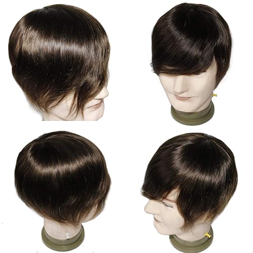Miniatura 2 de Pelucas de repuesto de cabello humano tipo tupé para hombre, base mono Npu alrededor de sistemas de encaje, tamaño de unidad de cabello para
