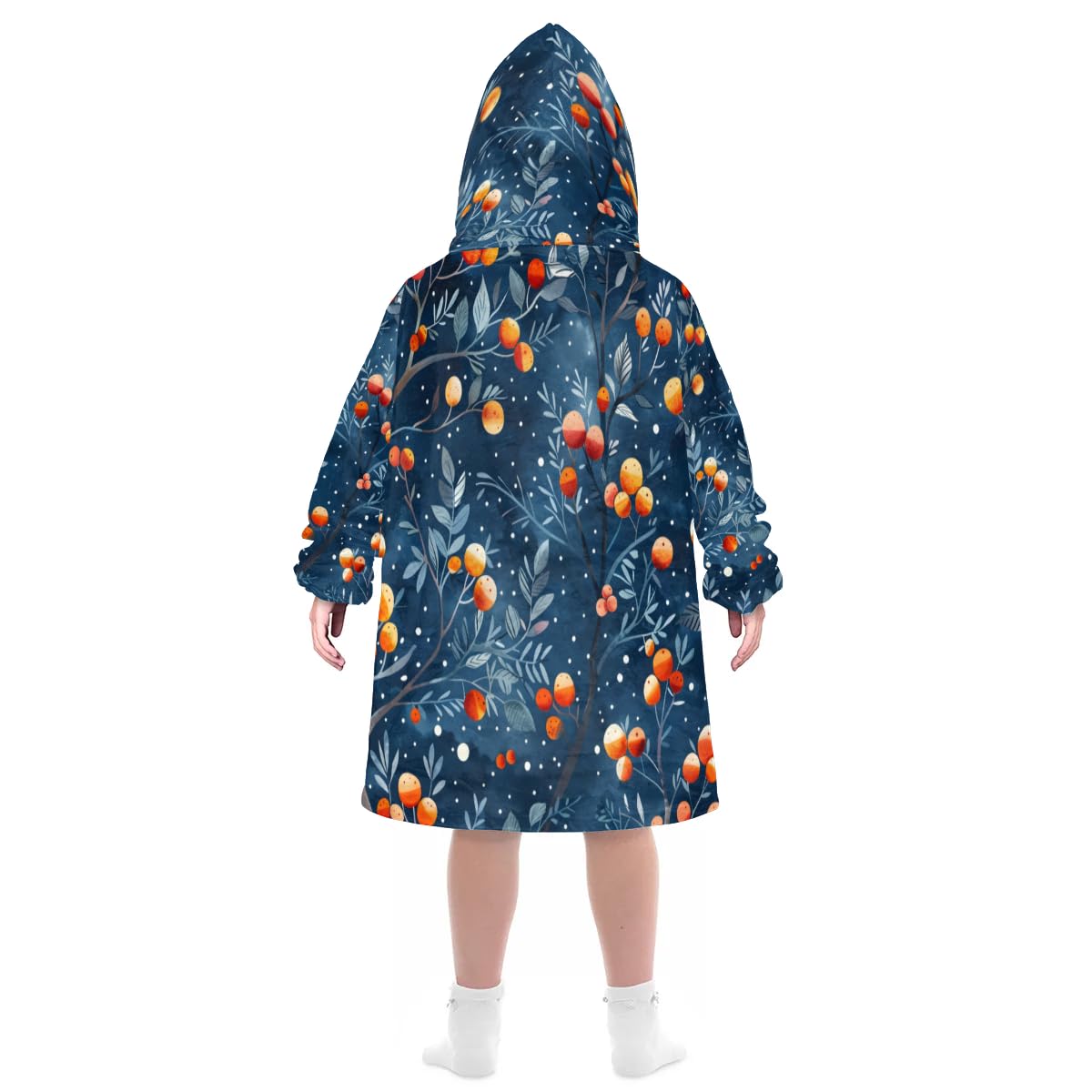 Pardick Wearable Blanket Hoodie for Kids, Glistening Peach Fleece Sweatshirt Blanket Oversized Blanket Sweatshirt with Pocket Flannel Warm Hooded Blanket 6-10 Year Old Girl Boy Gift, One Size