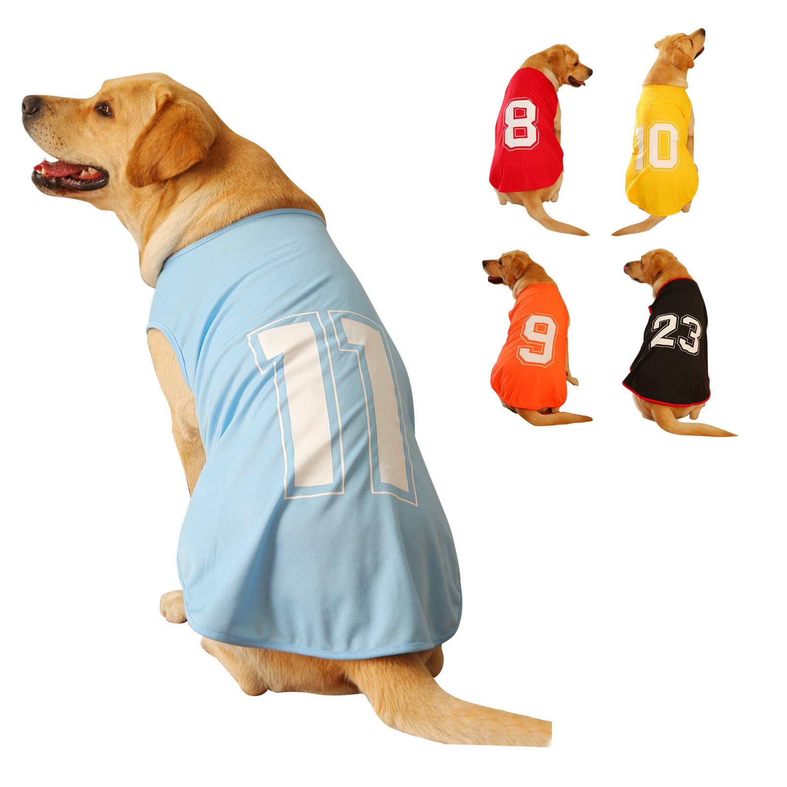 Camisa para perro con números impresos, chaleco básico de verano, camiseta transpirable para cachorros, camiseta sin mangas, ropa para perros grandes, medianos y pequeños (XXXL, azul)