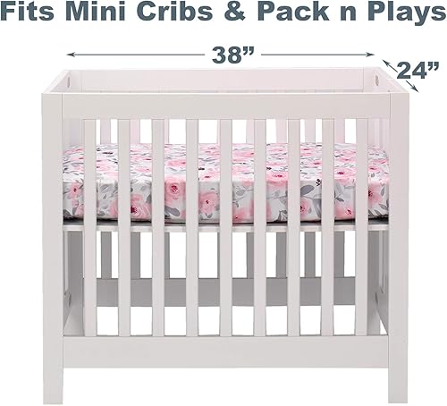 Miniatura 2 de Bedtime Originals Blossom - Sábana bajera ajustable para cuna, rosa, gris, blanco, floral