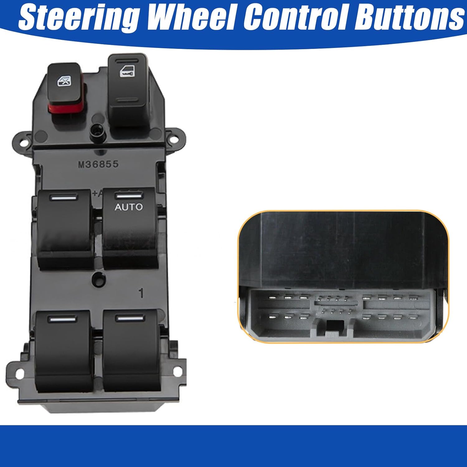 Replacement Driver Side Right Power Master Window Switch for Honda CR-V 2007-2010, Automotive Power Window Switches-Black
