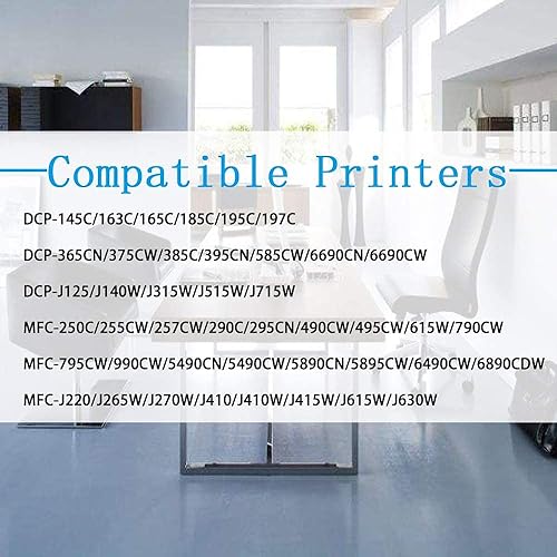 Miniatura 2 de ColorPrint - Cartucho de tinta compatible con LC 61 para Brother LC61CL LC-61 LC65 LC61BK para MFC-J615W MFC-5895CW MF20.99C-290C MFC-5490CN