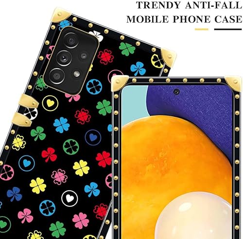 Miniatura 2 de Yuning419 Funda compatible con Samsung Galaxy A52 5G, Love Four-Leaf Clover A52 5G para niñas, funda cuadrada de lujo de TPU suave a prueba de