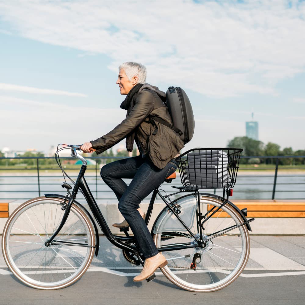 Grand panier arrière de vélo en fil métallique avec housse imperméable