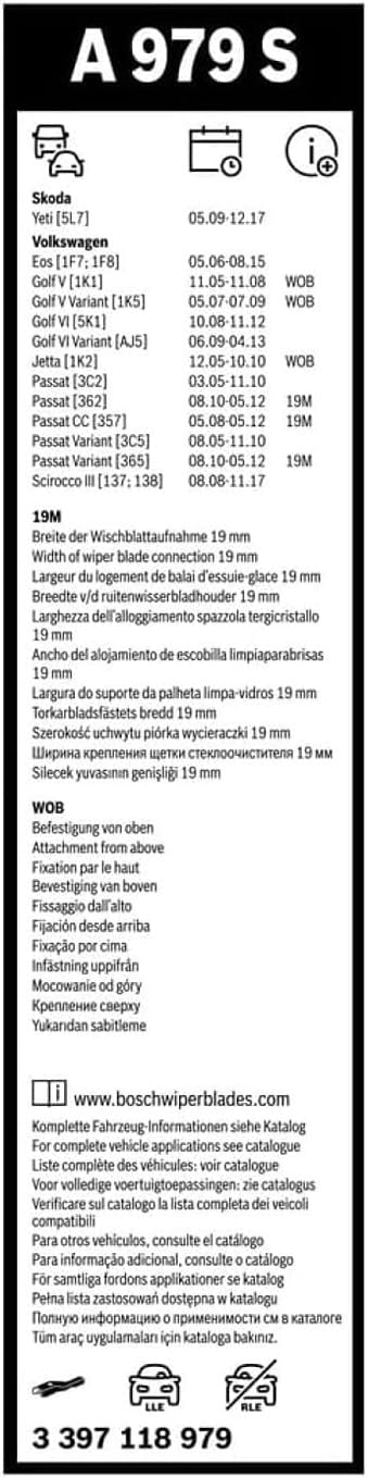 Bosch Aerotwin Aerotwin eA 187 S - Jeu de 2 Balais d'essuie-glaces de Remplacement Avant - Livrés avec Adaptateur Pré-assemblé - 600 mm / 450 mm - Boîte réduite pour moins de déchets