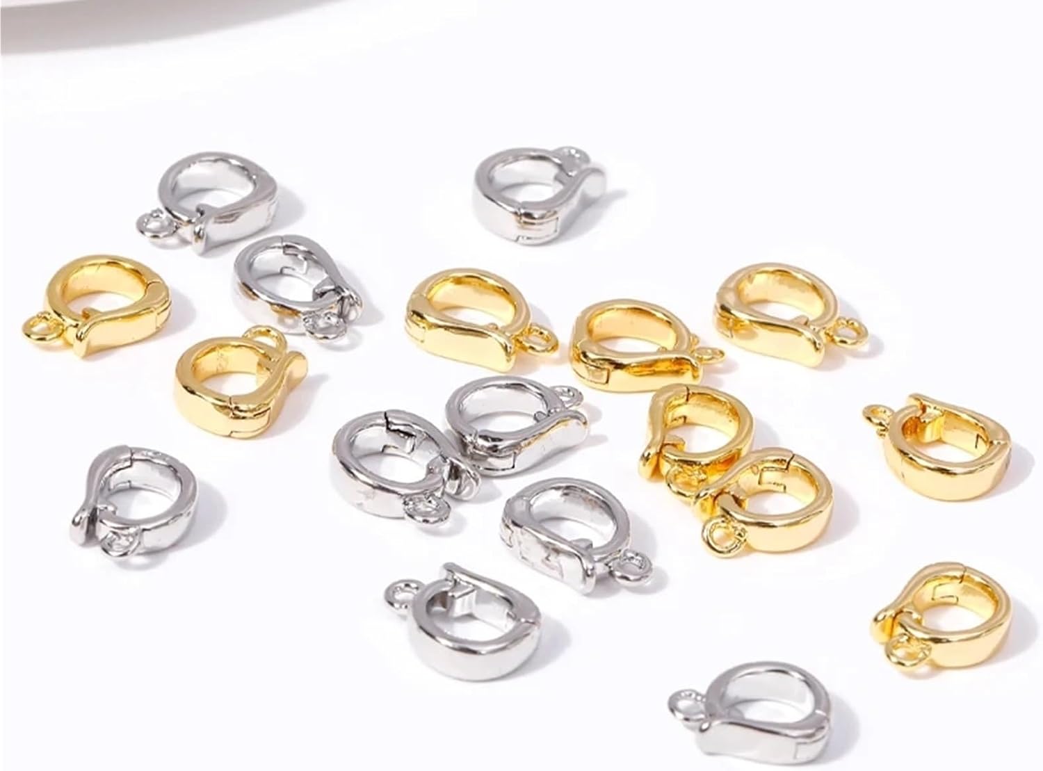 Pendant Clasp for Necklace 10pcs Bails for Pendant Hinged Necklace Enhancer Bail Charms Clasps Connector for Jewelry Making Accessories(Gold)