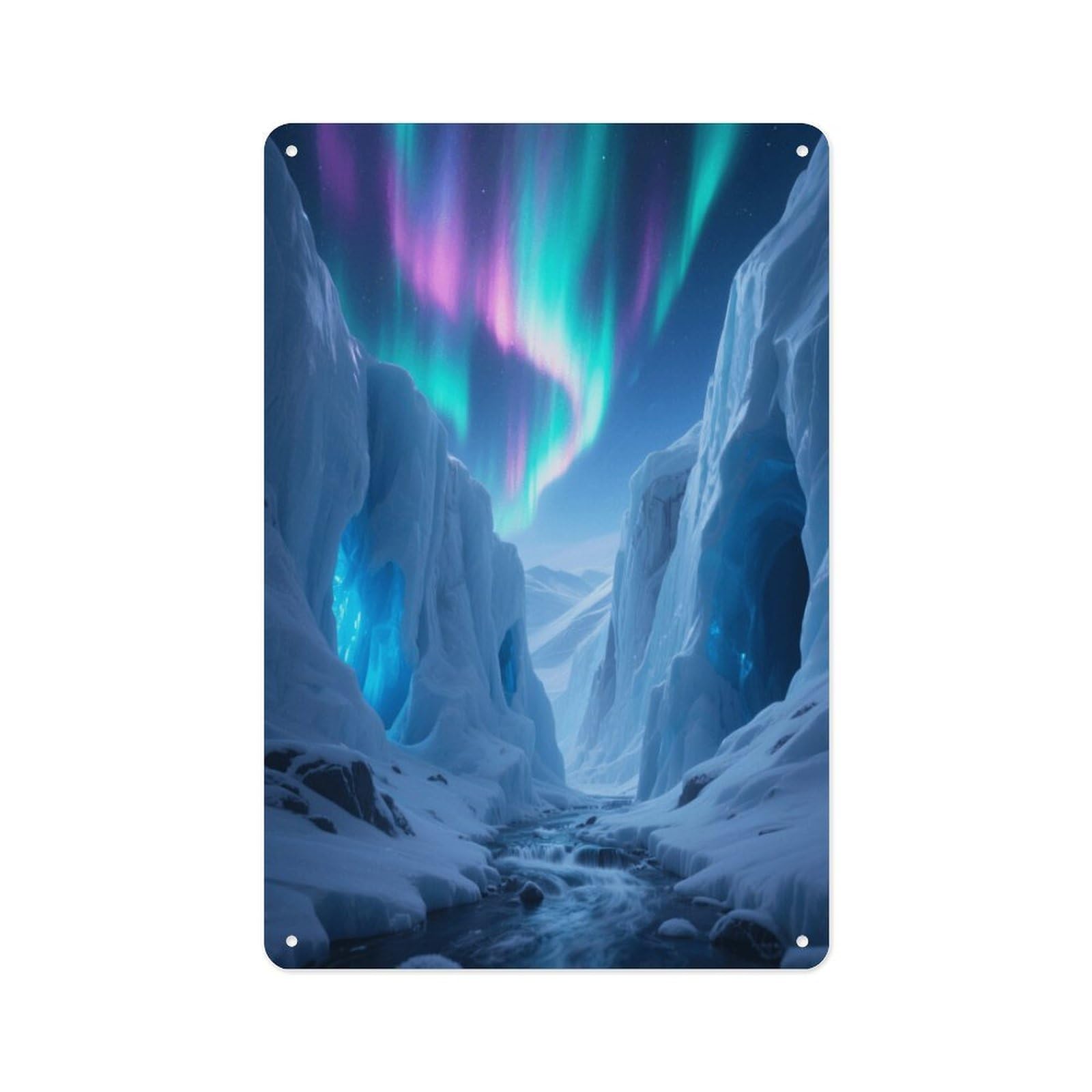 Fekiloot Style Glacier Canyon Wall Decor Metal Signs Tin Signs Poster