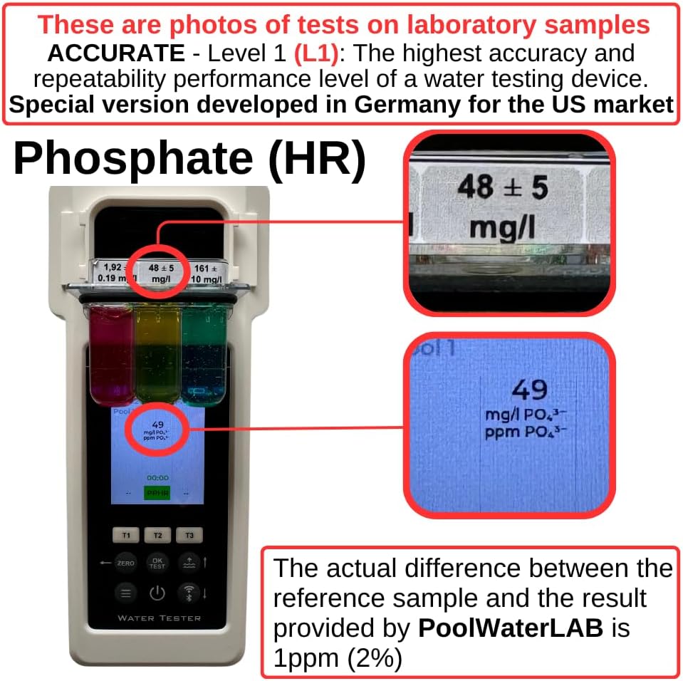 Digital Pool Water Tester, Bluetooth, Wi-Fi, App, Cloud, Pool Testing Kit, 27 Water Parameters, Accurate, All in One, Field Tested - PoolWaterLAB
