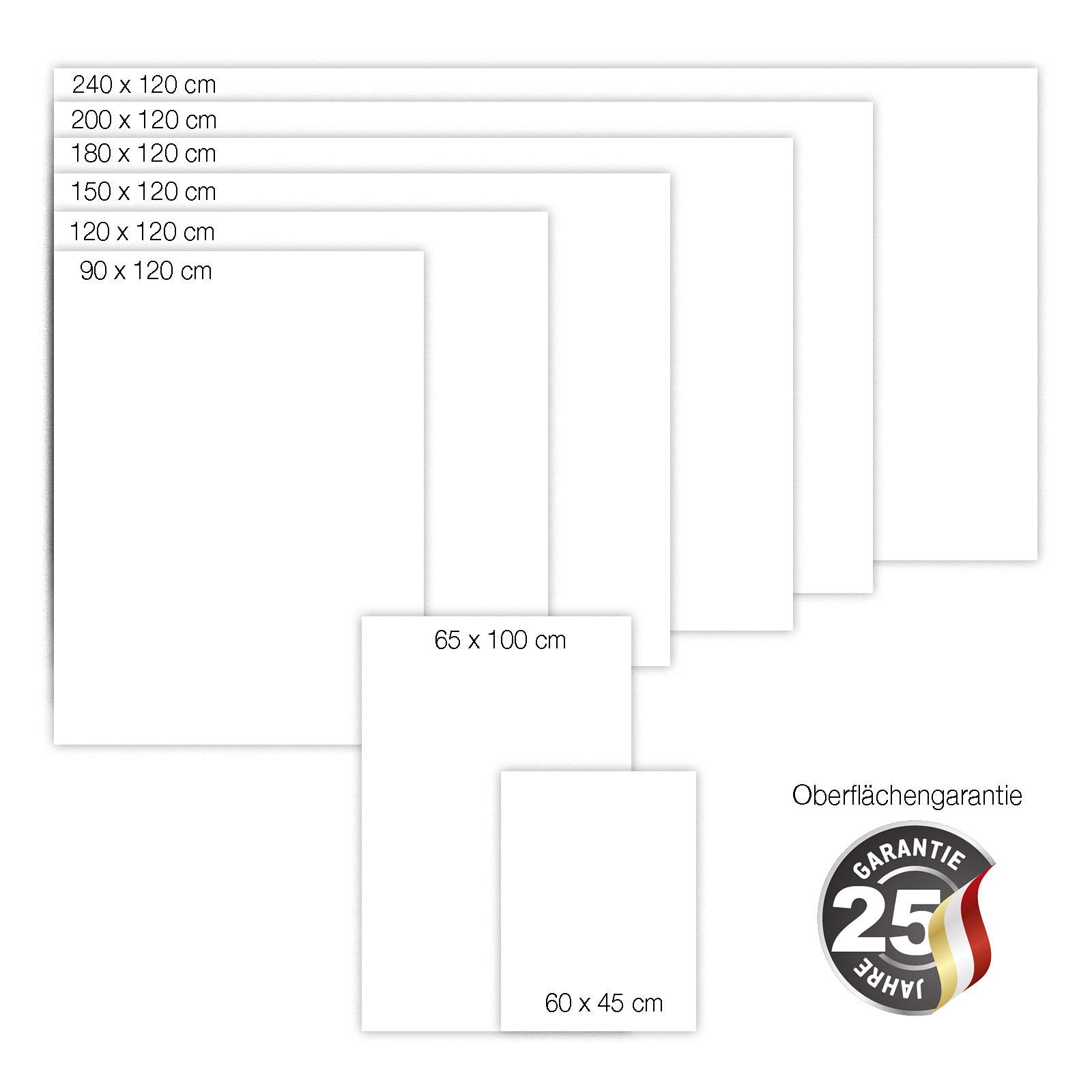 Floordirekt Tablica prezentacyjna – suchościeralna – tablica magnetyczna – lakierowana lub szklana – magnetyczna i do pisania – tablica do pisania, magnetyczna tablica ścienna (biała szklana, 90 x 120