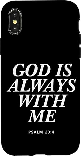 Miniatura 7 de iPhone 1212 Pro God is Always with Me Salmo 234 Funda cristiana con versículo de la Biblia