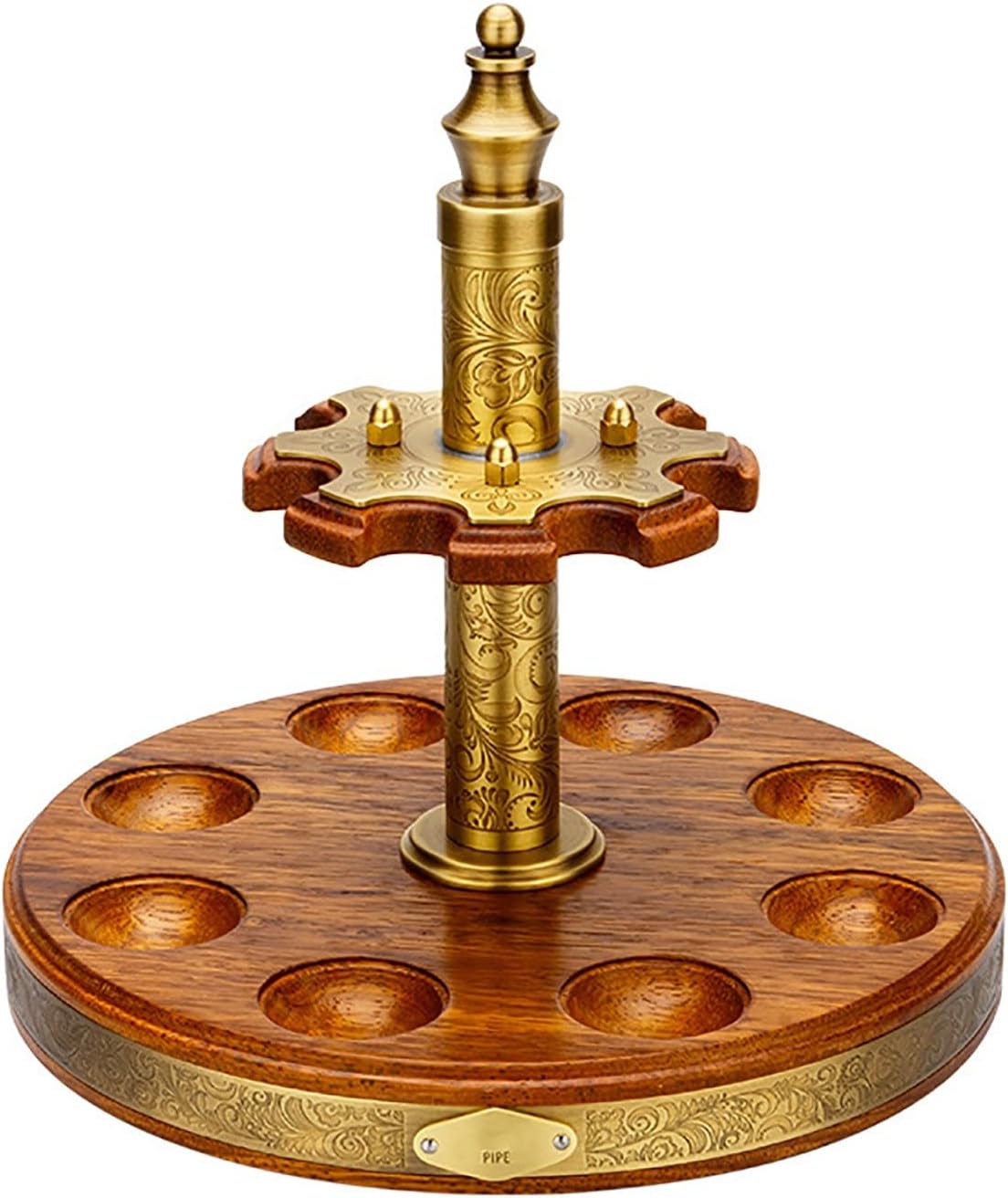 Tobacco Pipe Stand Wooden 360 Degree Rotatable Tobacco Pipe Display Rack for 8 Smoking Pipes Tobacco Pipe Accessories Wooden Tobacco Pipe Stand Holder Rack
