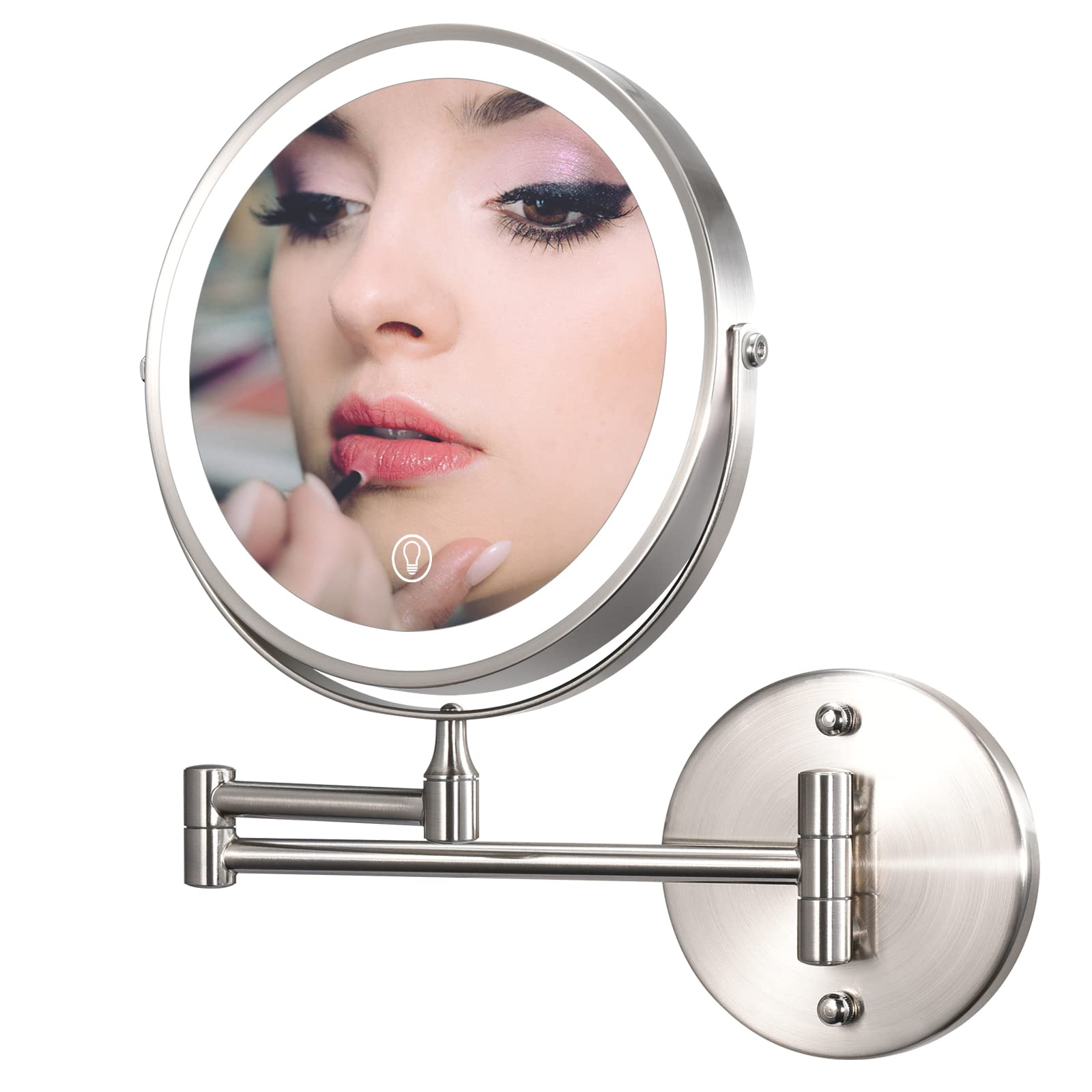 Buy Wall ed Lighted Makeup Mirror 8 Inch 1X 10X Magnification with 3