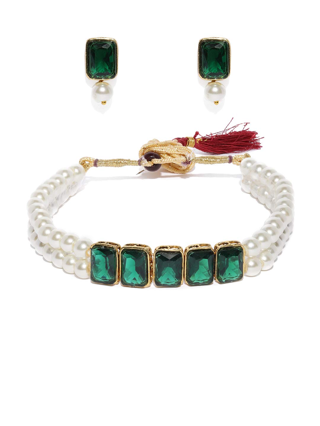 ZAVERI PEARLS Fashionable Pearls Choker Necklace Set For Women-ZPFK9092 (B081NC14QZ) Amazon Price History, Amazon Price Tracker