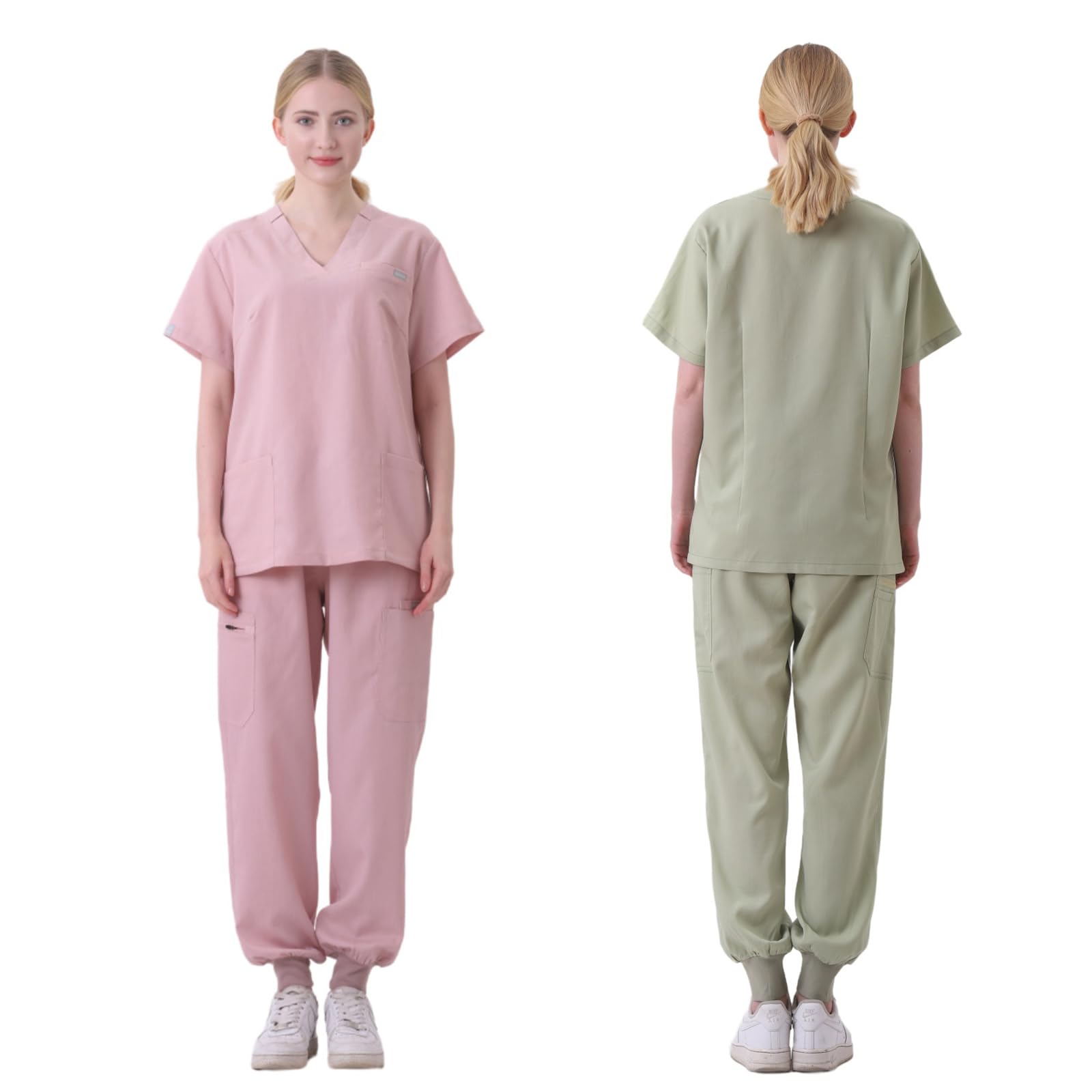 Uniforme Infermieri, Uniforme Medica con Maglia e Pantaloni Scollo a v Maniche Corte Uniformi Sanitarie per Infermieri Medici Chirurghi Terapisti Dentisti,Viola,XXL