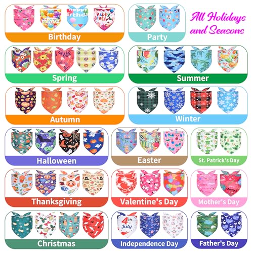 50PCS/Pack Big Holiday Dog Bandanas Bulk for Large XL XXL Cats Grooming Costume Kerchief Triangle Bibs Head Stitching Hemming Selvedge Sewing Scarves Scarfs All Seasonal Holiday Birthday Party - Image 4