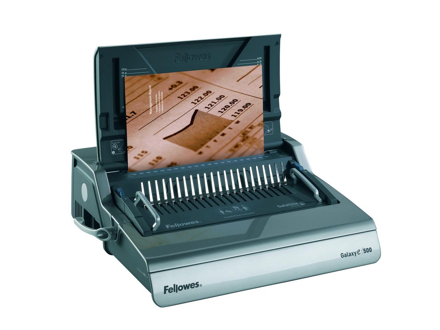 Fellowes Galaxy-E 500 Perforelieur électrique 25 feuilles Gris anthracite et gris clair