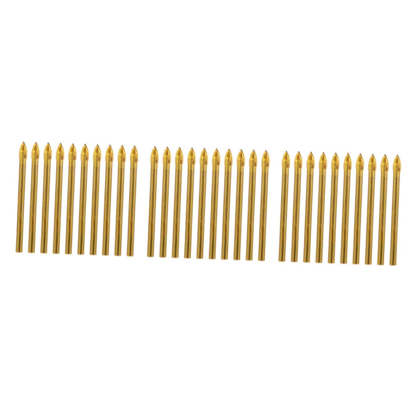 TEHAUX 30pcs Carbide Cross Drill Bits for Glass and Tile Precision Hole Openers for Bathroom Tiles and Mirrors for Masonry and Porcelain Drilling