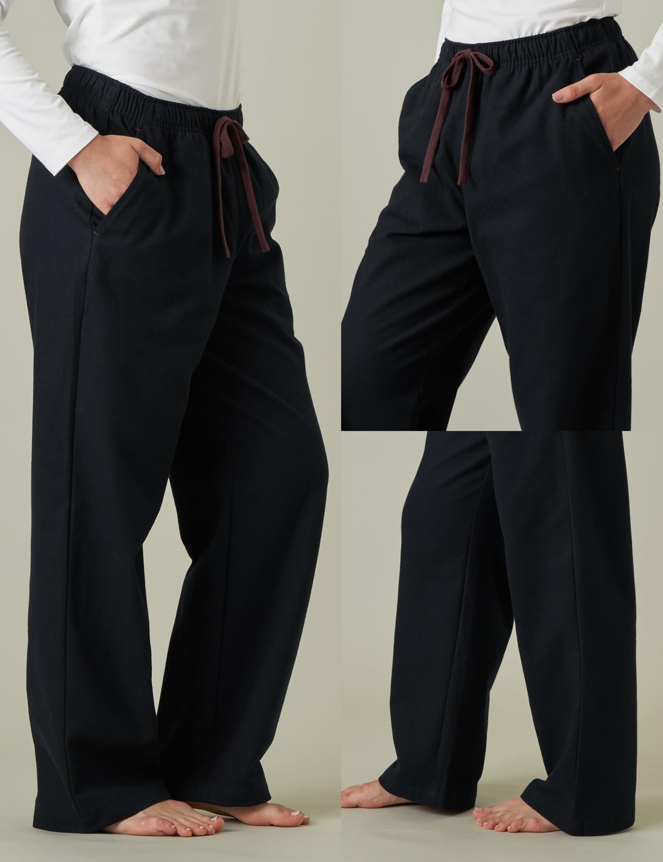 LAPASA Pantalon de Pyjama Femme Chaud Bas de Pyjama & d'Intérieur Détente Automne/Hiver Flanelle de Coton L74