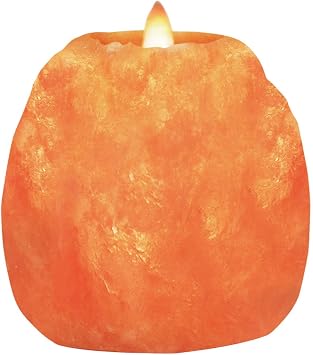 Himalayan Glow Natural Style Salt 2 Hole Candle Holder for each, 100% Pure Himalayan Pink Salt Candle Lamp, 2-Pack