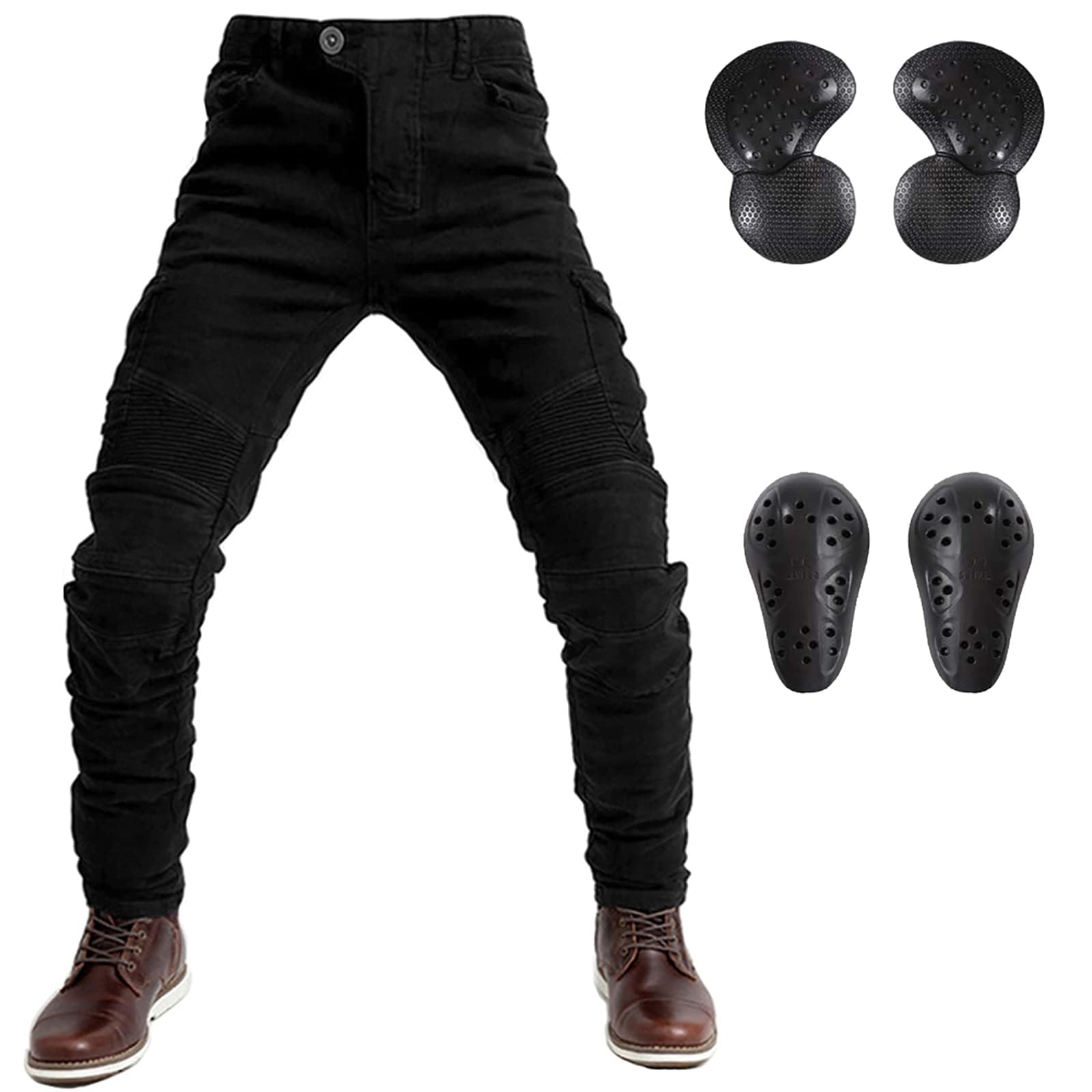 LOMENG Armored Motorcycle Pants Mens Motorbike Riding Jeans Biker Gear