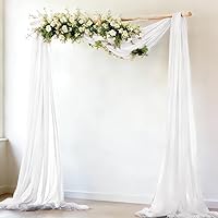 Vista 18 de MLMW Tela de Drapeado para Arco de Boda 2 Paneles 29" x 20 Pies Rosa Pascua Transparente Cortinas de Telón de Fondo para Arco de Boda Cortina al
