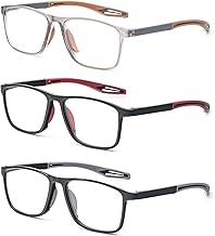 MMOWW 3er-pack Lesebrille Herren Damen Sportliches - Anti-blaue Ultraleicht TR90 Rahmen Computerbrille Arbeits Lesehilfe +2.75