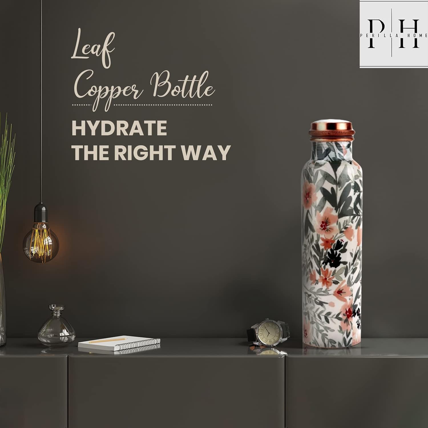 Perilla Home Pure Copper Water Bottle 34 Oz Leak Proof 100% Pure - Ayurvedic Copper Vessel - Drink More Water And Enjoy The Health Benefits Immediately - For Daily use Gym, Yoga Bottle (Printed 1) - Image 7