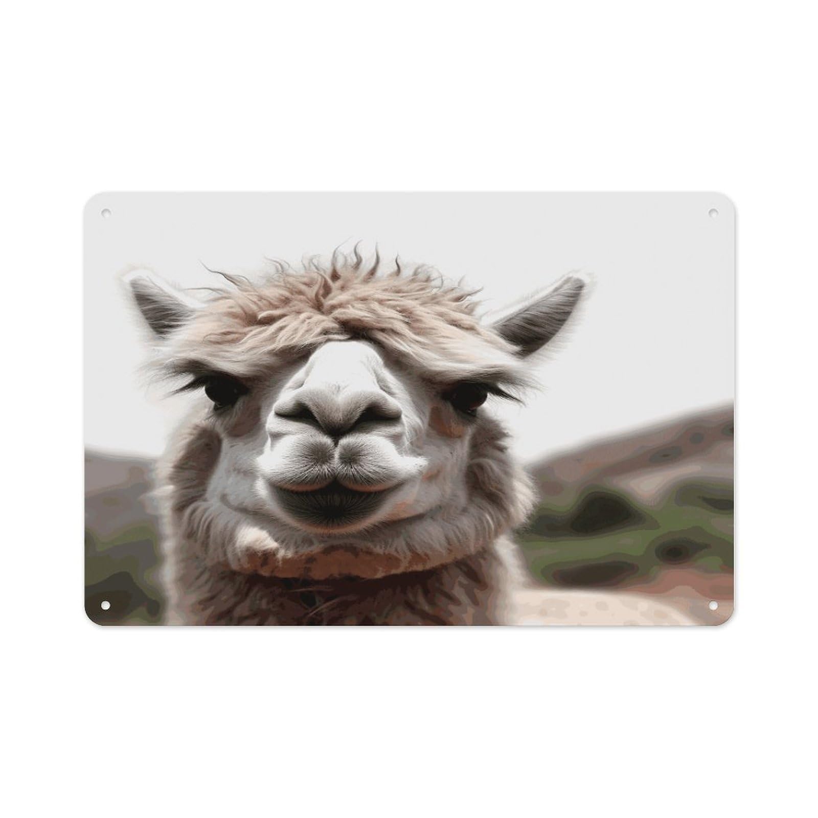 Fekiloot Style Funny Alpaca Llama Wall Decor-Aluminum Painting,Tin Sign For Vintage Decoration,Wall Sign For Bathroom Living Room Kitchen Home Farm Farmhouse 11.8 * 7.9 Inch