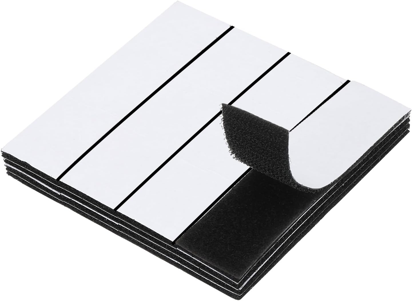 PATIKIL Hook and Loop Strips 4" x 6", 20 Pack Rectangle Strong Tape Double Sided Adhesive Sticky Fastener Back Mounting Tape for Home or Office Use, Indoor & Outdoor Use, Black