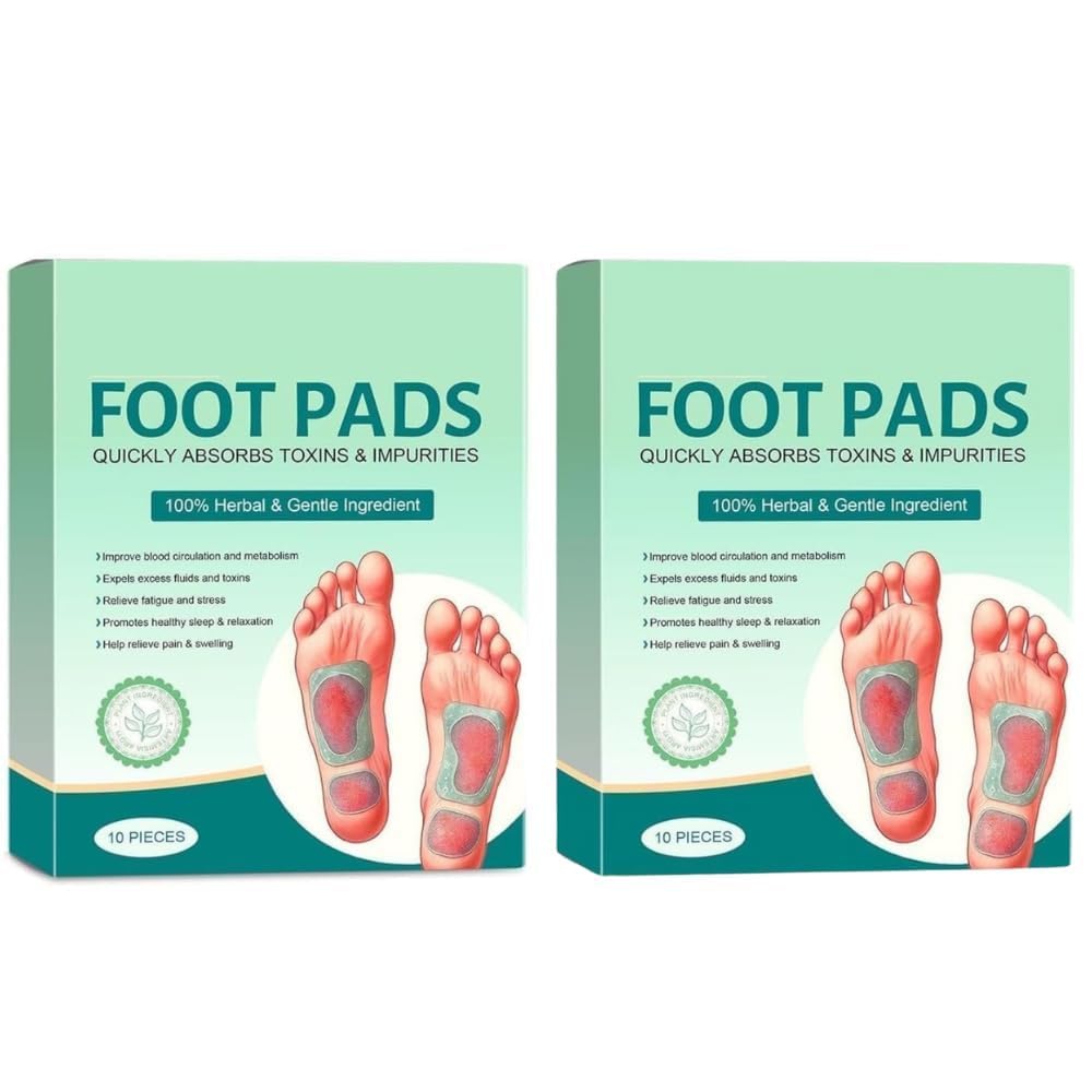Herbal Foot Pads with Bamboo Vinegar, Natural Sleep Aid and Pain Relief, 20 Pieces, Pack of 2-image-25