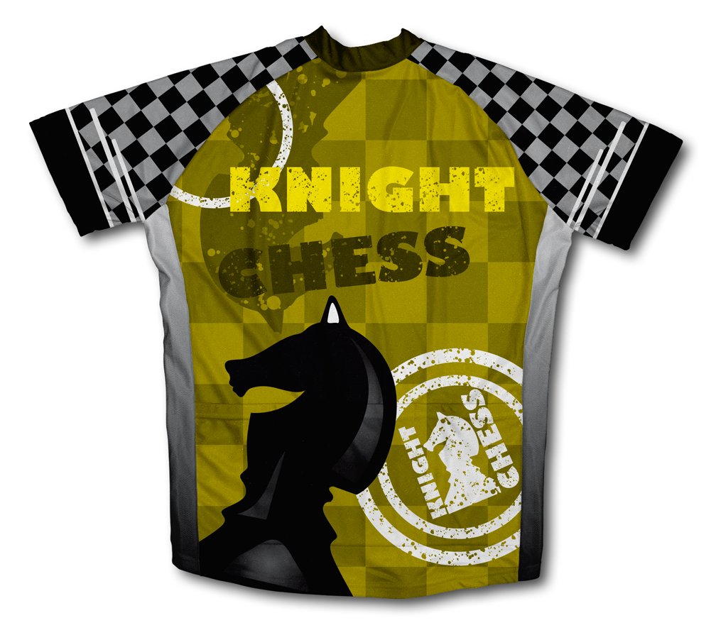 ScudoPro Chess Knight Short Sleeve Cycling Jersey for Youth - Size M Black