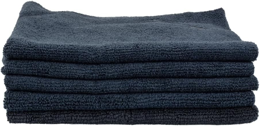 Maxshine 16" x 16" Universal 5-Pack Black Microfiber Car Detailing Towels – 330GSM Ultra-Soft & Absorbent – Ideal for Car Wash, Polishing & Interior/Exterior Detailing