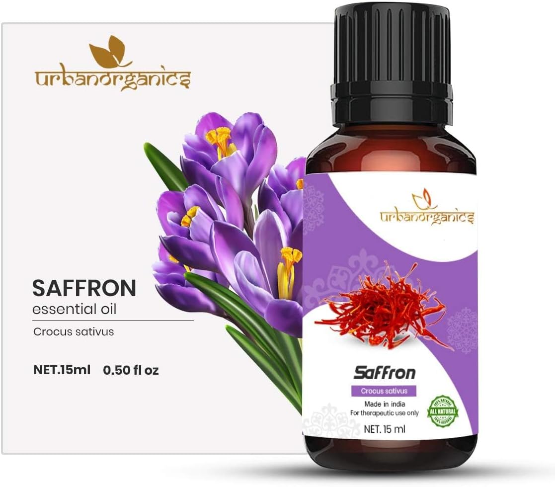 Saffron Essential Oil Pure, Natural & Undiluted Oil For Massage, Hair Care, Dandruff, Hair Care, skin irritation, Acne reduction & Skin care (30 ML)