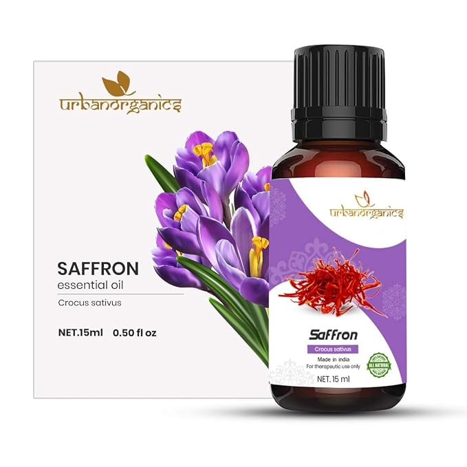 Saffron Essential Oil Pure, Natural & Undiluted Oil For Massage, Hair Care, Dandruff, Hair Care, skin irritation, Acne reduction & Skin care (30 ML)