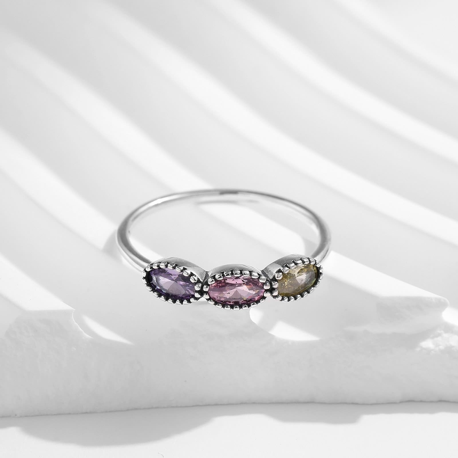 Anillo de compromiso de oro amarillo de moissanita, 9/14 quilates, tamaño Au375/Au585, moissanita redonda blanca, apilable para tía