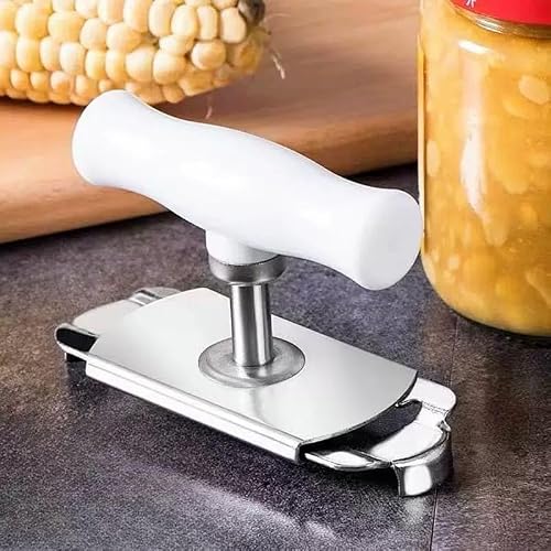 Jar/Lid Opener – Manual Twist-Off Tool for Jars & Cans – Anti-Slip Handle, Labor-Saving Design, Kitchen Gadget (White)