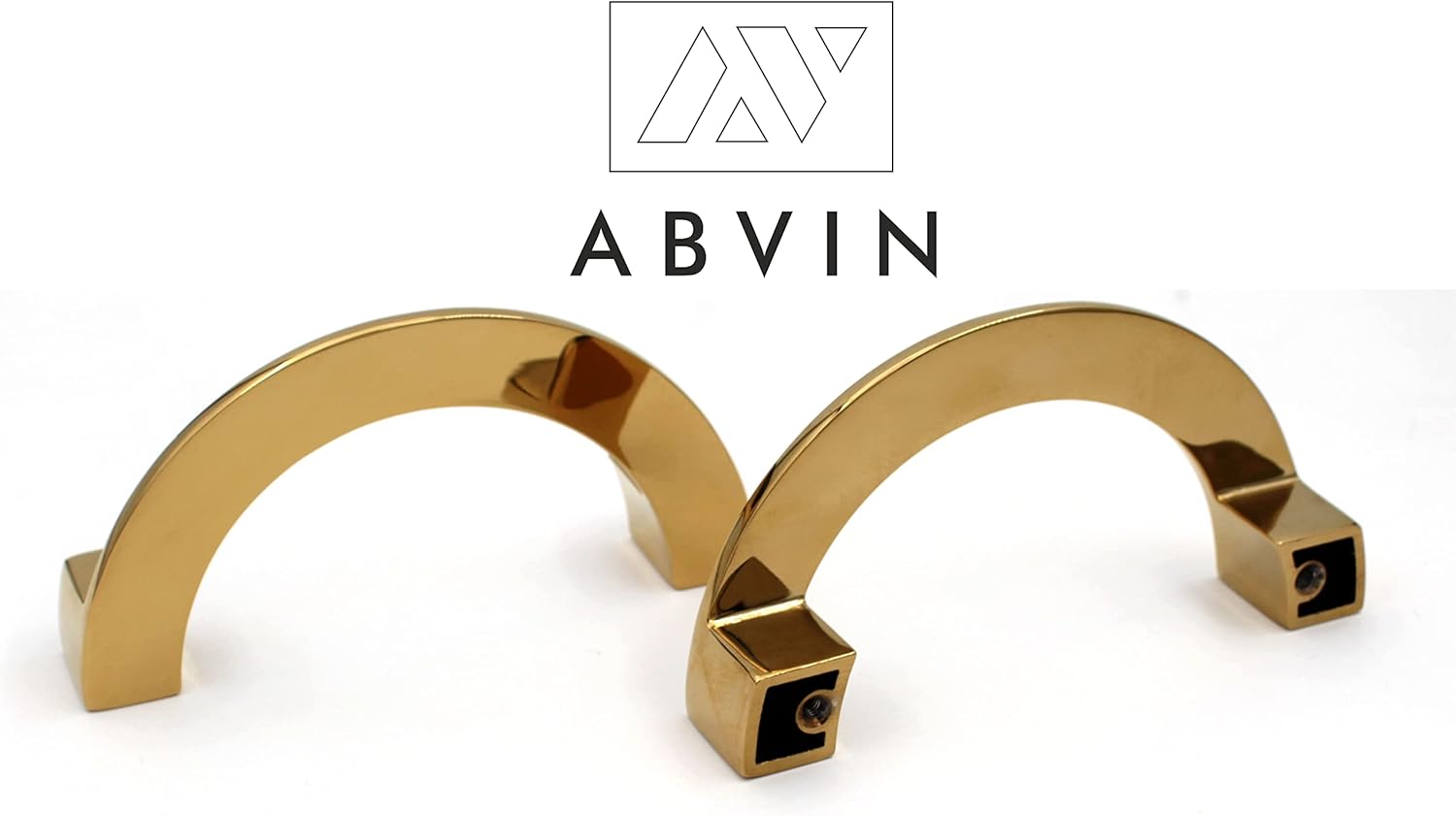 4.8" Semi Circle PVD Gold Unique Cabinet Beautiful Drawer Knobs, Decorative Dresser Drawer Pulls - 1 Half Piece